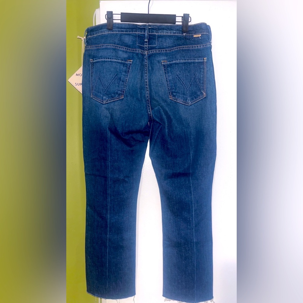 MOTHER Dark Indigo Cropped Ankle Jeans
